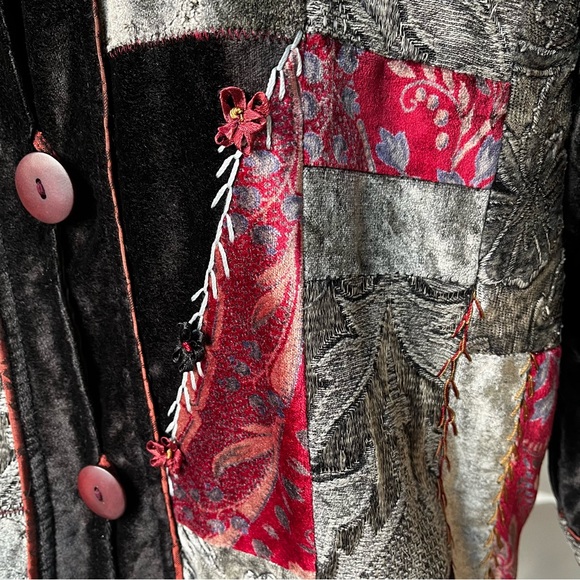 Flashback Deadstock Velvet and Tapestry Mixed Media Patchwork Jacket, Sz L - Picture 10 of 15